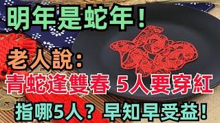 明年是蛇年！老人說「青蛇逢雙春，5人要穿紅」，指哪5人？早知早受益！