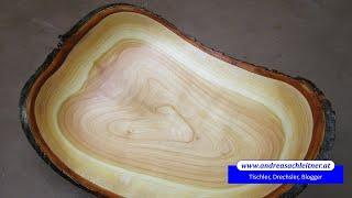 Woodturning a beautiful natural edge cherry bowl