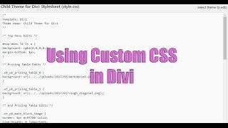 Using Custom CSS in Divi