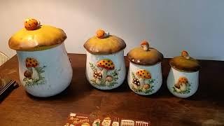 Merry Mushrooms cookie jars from Sears