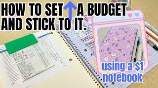 How to budget using a $1 notebook | How to set up budget | how to save money | budget 101