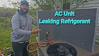 How to replace the AC units leaking condenser coil?