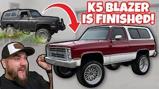 K5 BLAZER IS FINISHED! FULL PAINT AND ALL NEW PARTS IN 2 WEEKS! LS SWAPPED 4X4 CHEVY SQUAREBODY!