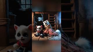 When Cats Entered a Haunted House!  #cat #cutecat #catvideos #aicat #monster