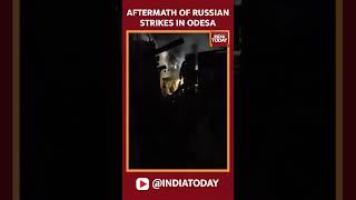 Ukrainian Firefighters Rush To Contain Blaze After Massive Russian Drone Strike On Odesa