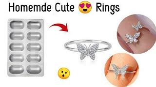 DIY Homemade cute love rings /how to make rings/diy rings/homemade rings