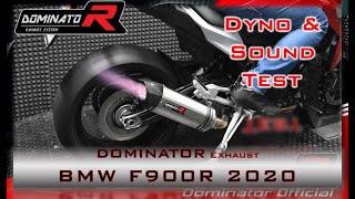 BMW F900R  Dyno & Flames  Pure Sound  Stock vs. Dominator HQ Sound Exhaust Compilations