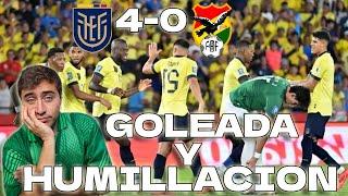 ECUADOR 4 vs 0 BOLIVIA *GOLEADA Y HUMILLACION* |Reacción de hincha Boliviano | Eliminatorias 2026