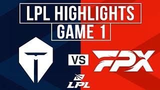FPX vs TES Highlights Game 1 | LPL 2025 Split 2 Playoffs | FunPlus Phoenix vs Top Esports