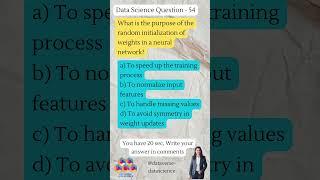 Data Science and Machine Learning quiz - 54 #machinelearning #datascience #artificialintelligence