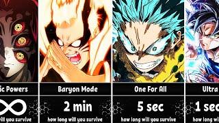 How Long Could You Survive With Anime Powers