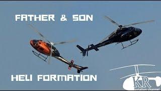 Father&son helicopter formation with AS355 at Budaörs Airshow 2018 "Day 0"