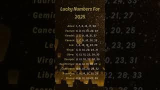 Your Lucky Numbers for 2025! #LuckyNumbers #ZodiacSigns #Horoscope2025 #Astrology #2025Luck