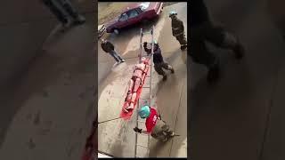 Évacuation d'une victime en hauteur