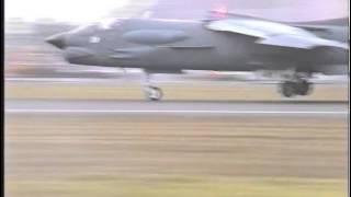 Bumpy Landing of Vought F8 Crusader at Fairford Filmed on Hi 8 Airshow World