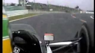 Senna masterclass driving with one hand (317Kmh to 63Kmh BRAKING!)