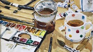 Watercolour Materials and Equipment  | Drawing board, paper, palette and paint