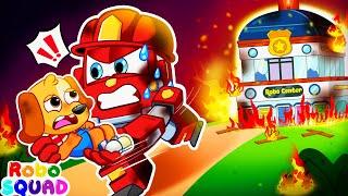 Firefighters Song  Five Little Ducks | Nursery Rhymes | RoboSquad Kids Songs