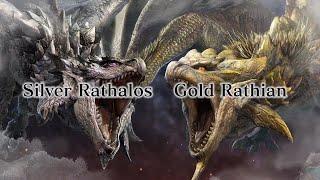 Silver Rathalos and Gold Rathian Intro/ Ecology Cutscene Monster Hunter Rise Sunbreak Title Update 1