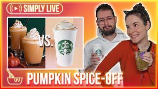 DIY Pumpkin Spice Latte vs. Big Coffee Chain PSL LIVE - Simplybakelogical