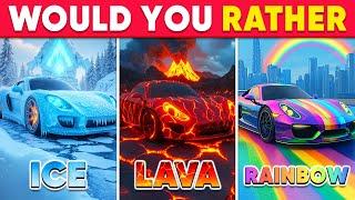Would You Rather...? ICE, LAVA or RAINBOW ️ Quiz Alien