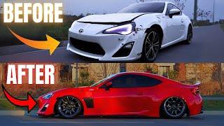 REBUILDING A WRECKED FR-S/BRZ/86 IN 10 MINUTES! *INSANE TRANSFORMATION*