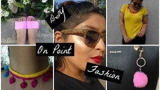 Diy On Point Fashion | Fur Sliders, Glitter Glasses, Pom Pom Tshirt & More! | #DIYWeek Day 2