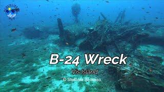 Immersione sul Relitto dell'Aereo B-24 | Wreck of airplane B-24 Liberator, Vis Island - Croatia - 4K