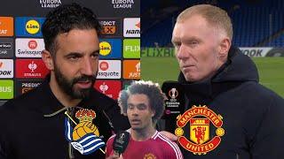 Real Sociedad vs Manchester United 1-1 Ruben Amorim & Paul Scholes Reacts To Penalty️ Zirkzee Goal