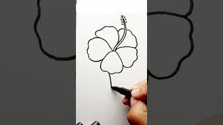 Hibiscus Flower Drawing.