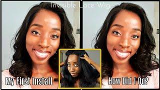 Installing a WIG for the FIRST TIME *NEW CLEAR LACE* HowTo: Fit THICK HAIR Under Wig #Xrsbeauty hair