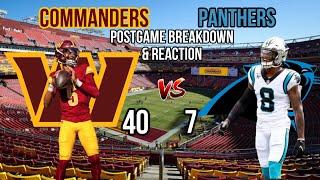 Commanders Blow Out the Panthers 40-7 Post Game Reaction & Breakdown. Jayden Daniels Injury Update