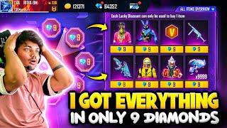 I Got All Bundles,Items And Gun Skins In 9 Diamonds || *POOR* To *RICH*  -Garena Free Fire