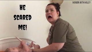 He scared me! | Baby’s night routine | hangin with haley