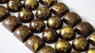 Chocolate Molds | How to Fill and Unmold Chocolates | Gold Fall Bon Bon Design