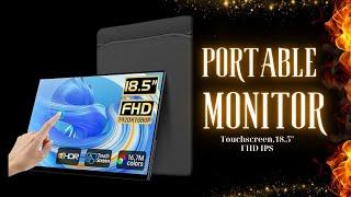 Portable Monitor Touchscreen, 18.5'' FHD IPS Touch Screen Monitor, Travel Monitor w/ Kickstand