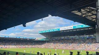 Burnley fans and players celebrate after a MASSIVE win at Elland Road against Leeds United