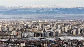 Hills in the south of Bishkek in December.