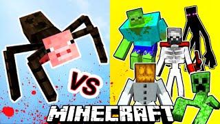 Giant Spider-Pig Vs. Mutant Monsters in Minecraft