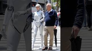 Robot Helping the Elderly Cross the Street#robot #robots #technology