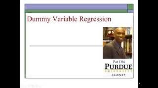 Dummy Variable Regression