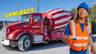 Concrete Trucks with Handyman Hal | Concrete Mixer Trucks for Kids