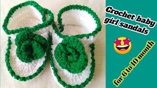 Independence day crochet baby sandal | How to crochet baby girl sandals for 6 to 10 month |crochet