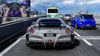 Ferrari F12 Berlinetta Duke Dynamics Gintani & GTR Nismo & Golf R 2.5TFSI - Assetto Corsa | Moza R16