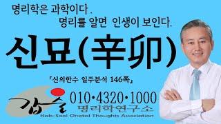 신묘(辛卯)일주분석-(신의한수 일주분석146쪽)-명리학자 안태옥 박사의 인생강의