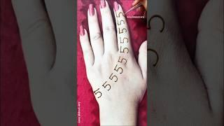 Number Mehndi Tricks | 555..Number Mehandi Design | #mehndi #shorts #youtubeshorts #tricks #viral