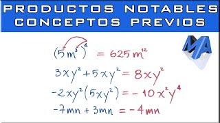 Productos notables, conceptos previos