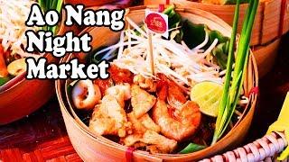 Ao Nang Night Market. Delicious Thai Street Food in Krabi Thailand. Ao Nang Landmark