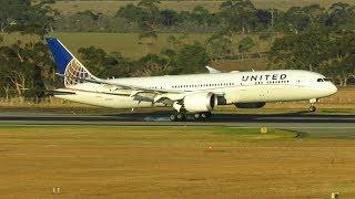 United Airlines Boeing 787-9 Dreamliner Landing at Melbourne Airport | N38955