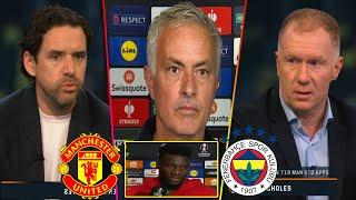 Manchester United Vs Fenerbahce 1-1 Jose Mourinho React On His Red Card, Onana ,Schooles Reactions